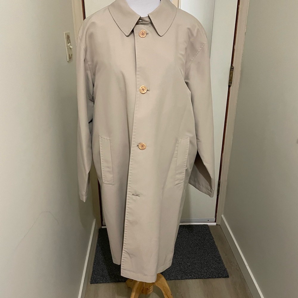 Classic Beige Trench Coat with Button Front